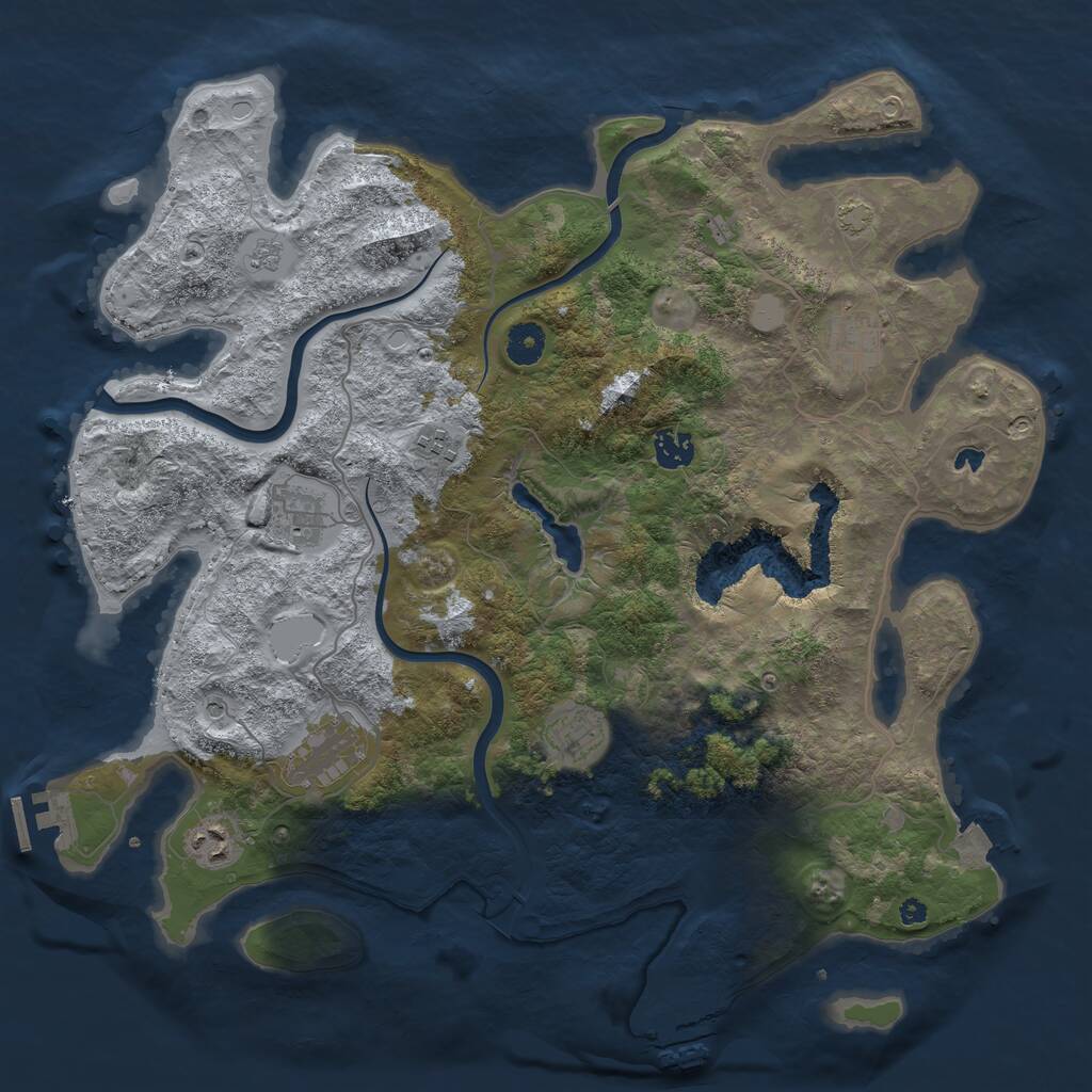 Rust Map: Procedural Map, Size: 4000, Seed: 32189502, 13 Monuments