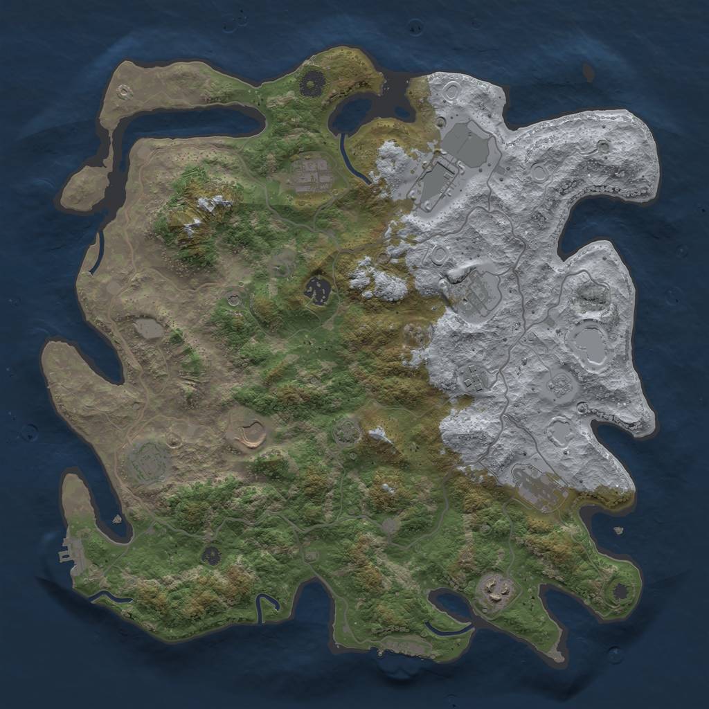 Rust Map: Procedural Map, Size: 4000, Seed: 872996, 17 Monuments