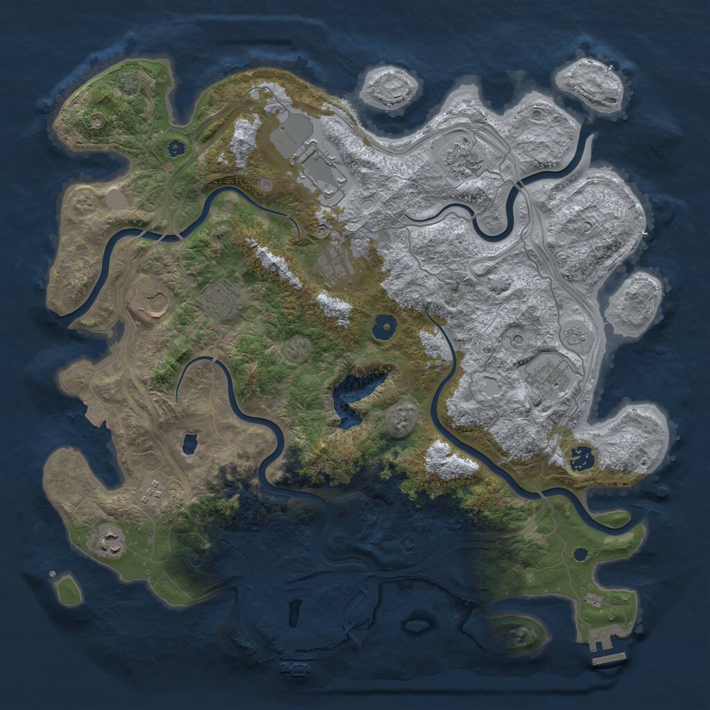 Rust Map: Procedural Map, Size: 4250, Seed: 70007, 15 Monuments