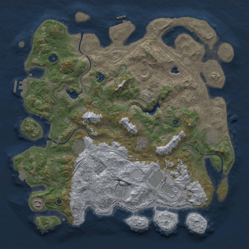Rust Map: Procedural Map, Size: 4250, Seed: 5298, 16 Monuments