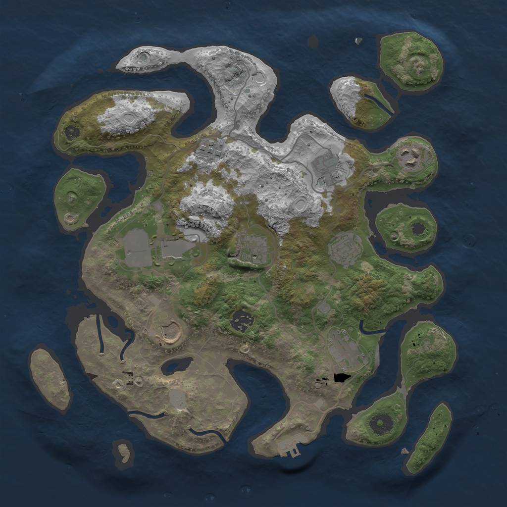 Rust Map: Procedural Map, Size: 3500, Seed: 84152, 15 Monuments