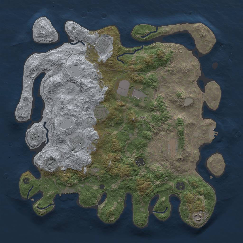 Rust Map: Procedural Map, Size: 4000, Seed: 2525259, 15 Monuments