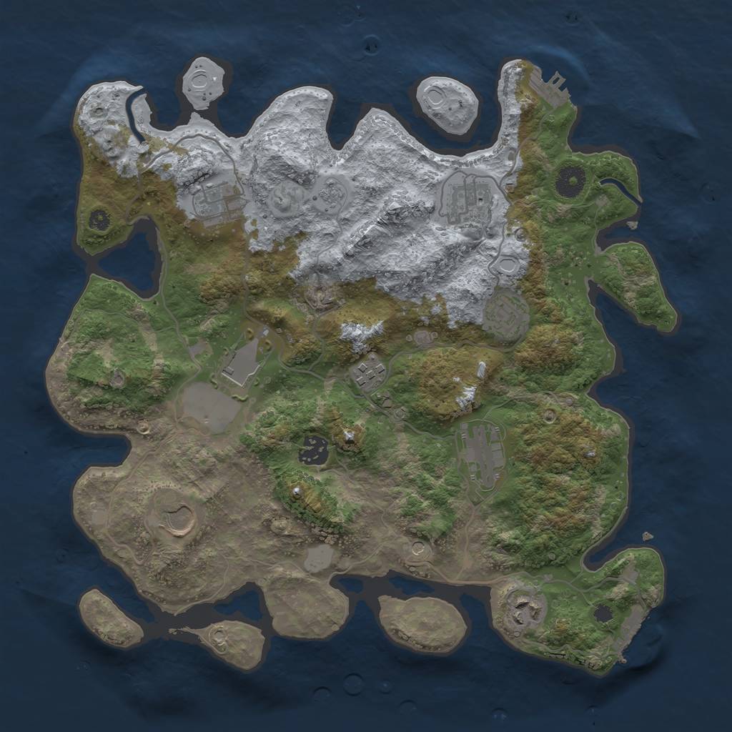 Rust Map: Procedural Map, Size: 3550, Seed: 41502, 16 Monuments