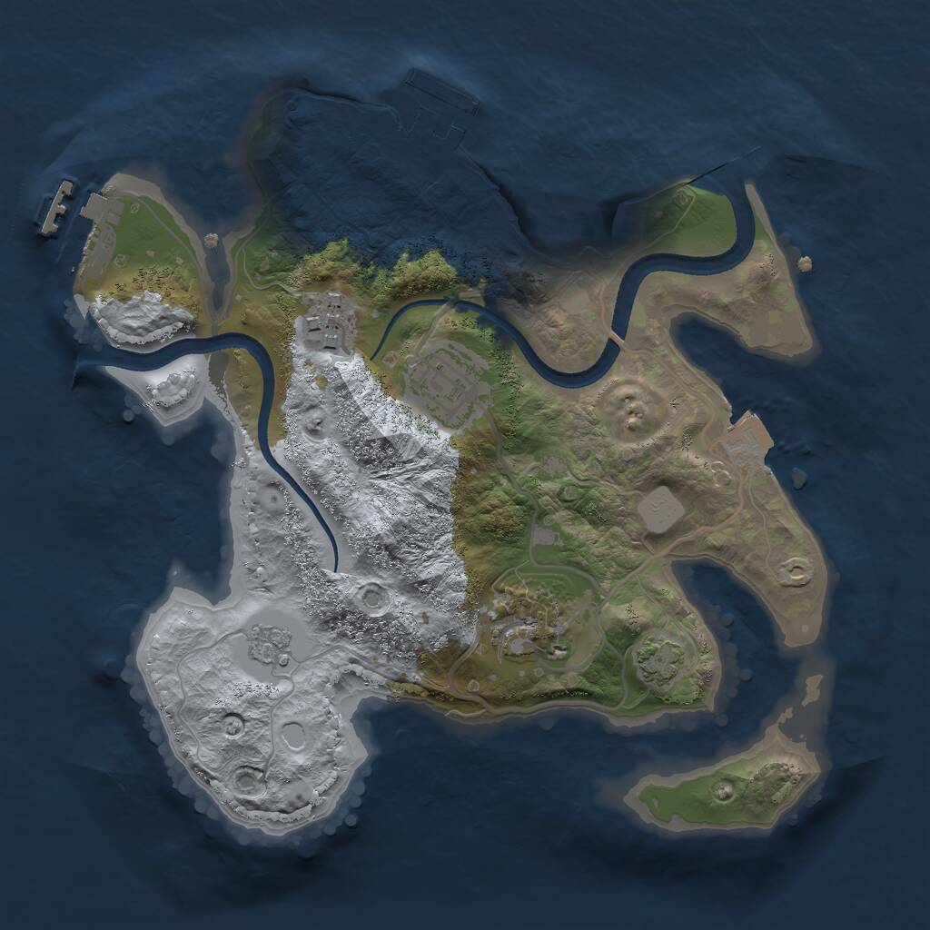 Rust Map: Procedural Map, Size: 2500, Seed: 8770, 8 Monuments