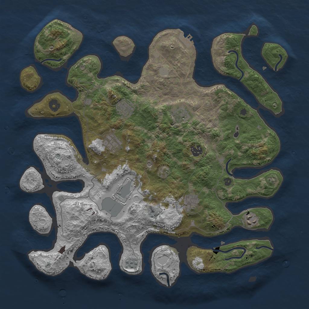 Rust Map: Procedural Map, Size: 4000, Seed: 165, 15 Monuments