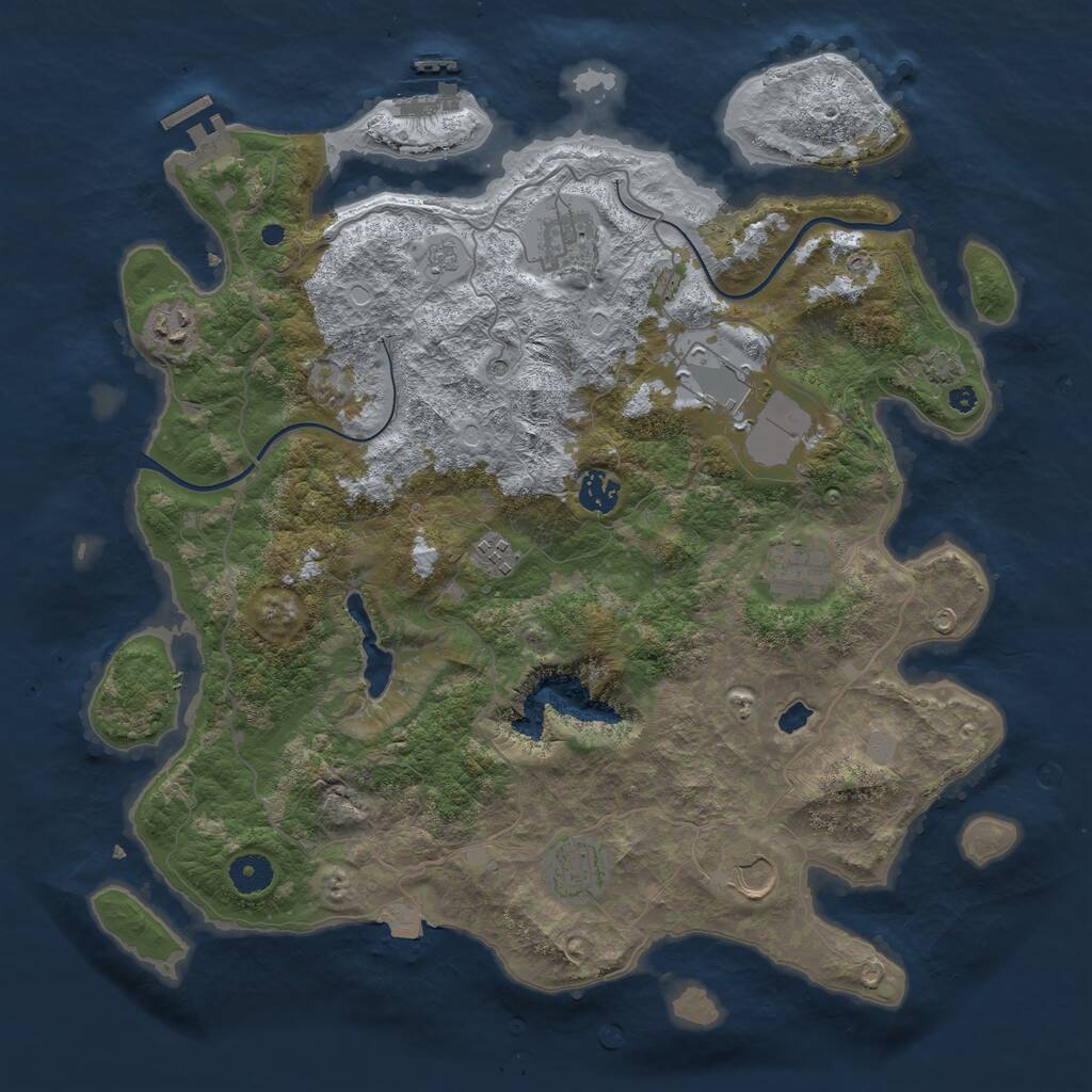 Rust Map: Procedural Map, Size: 4000, Seed: 817042, 14 Monuments