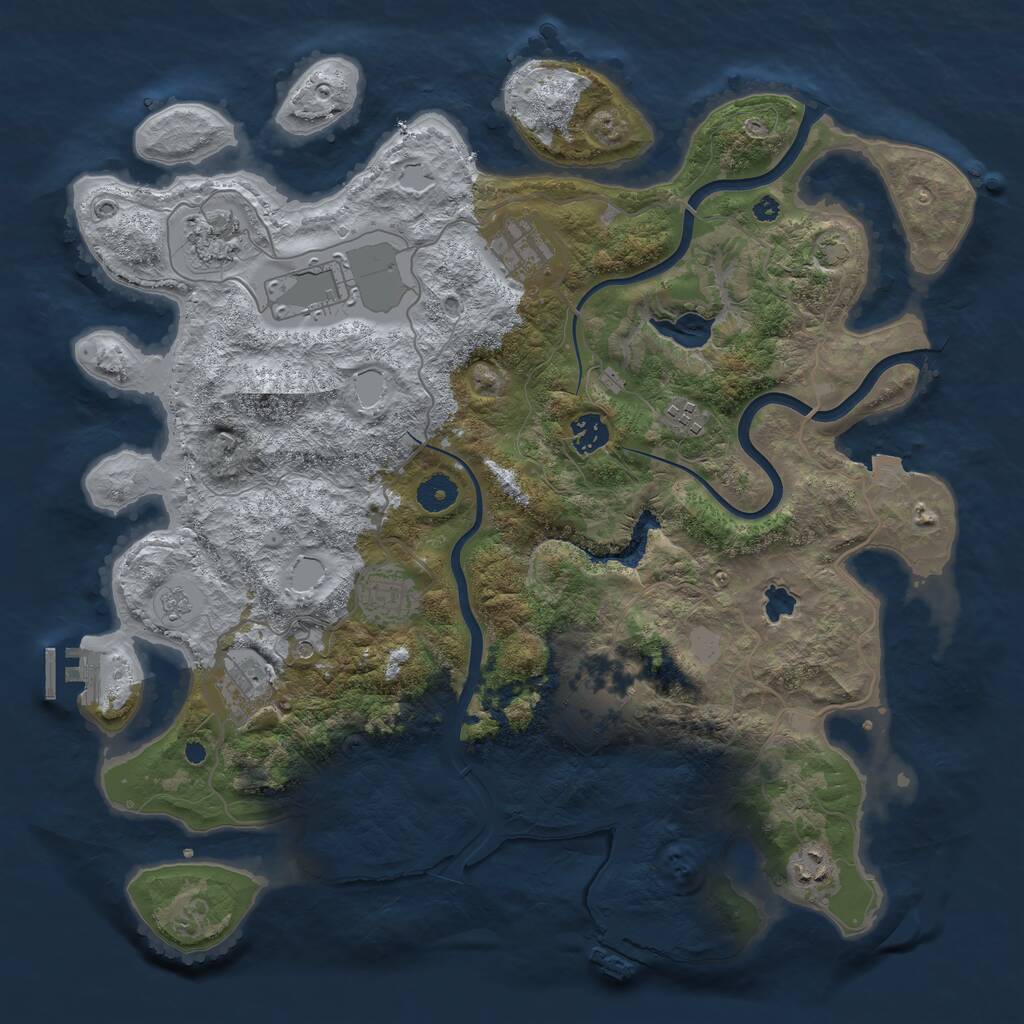 Rust Map: Procedural Map, Size: 4000, Seed: 463887, 15 Monuments
