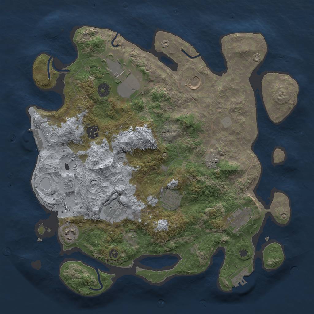 Rust Map: Procedural Map, Size: 3550, Seed: 899974, 15 Monuments