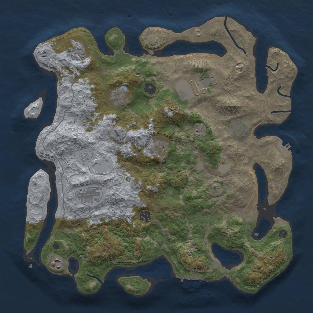 Rust Map: Procedural Map, Size: 4000, Seed: 168713, 17 Monuments