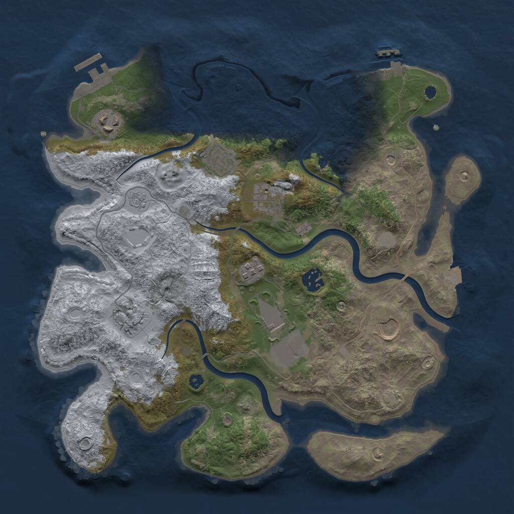 Rust Map: Procedural Map, Size: 3500, Seed: 8262, 14 Monuments