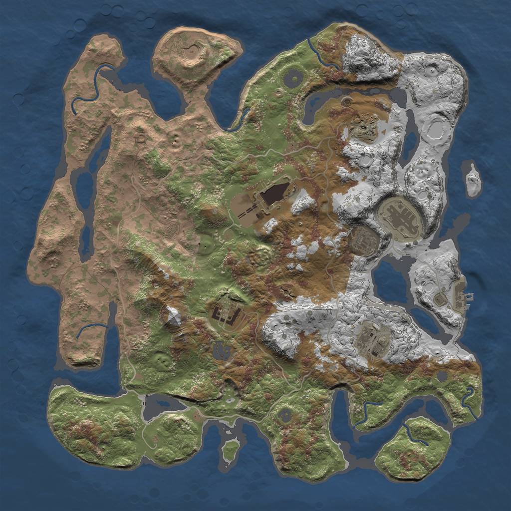 Rust Map: Procedural Map, Size: 4000, Seed: 29, 13 Monuments