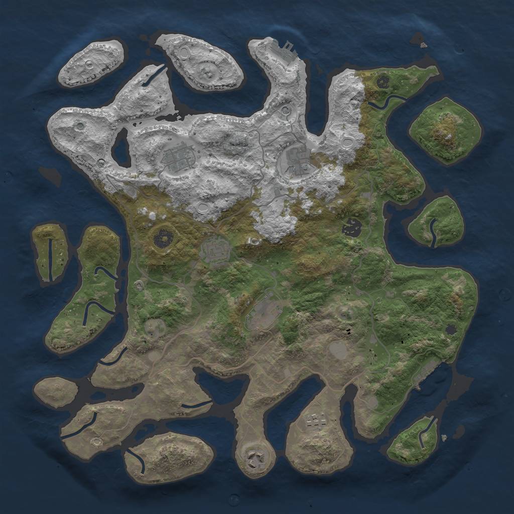 Rust Map: Procedural Map, Size: 4000, Seed: 122947, 15 Monuments