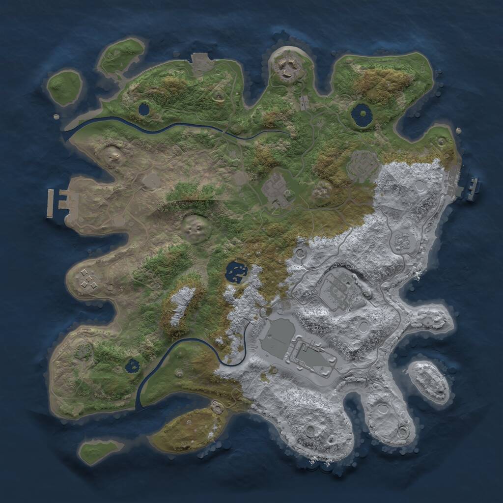 Rust Map: Procedural Map, Size: 3500, Seed: 13149651, 13 Monuments