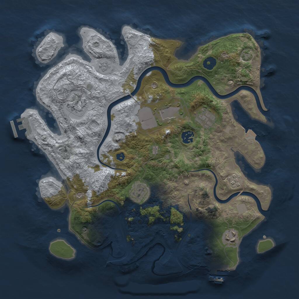 Rust Map: Procedural Map, Size: 3500, Seed: 1879019388, 13 Monuments