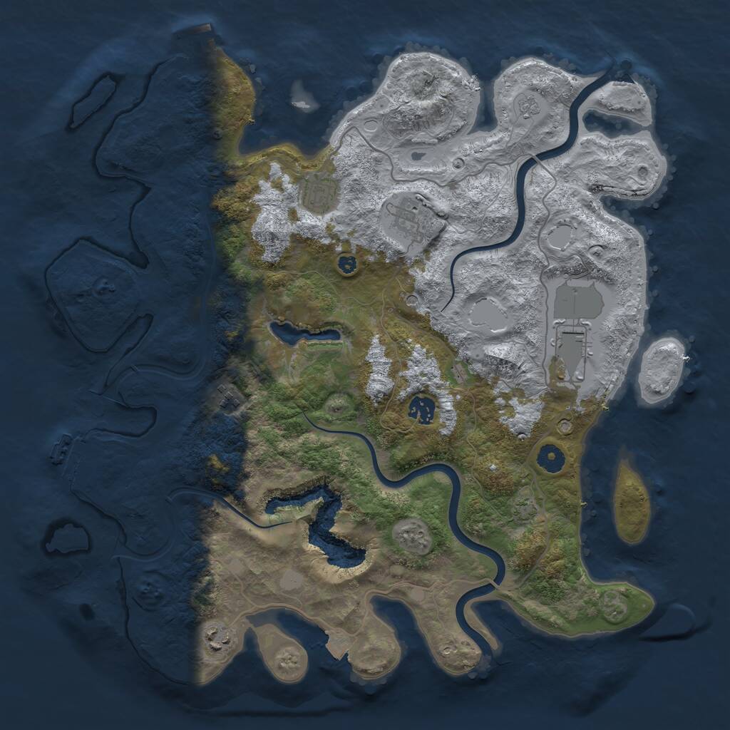 Rust Map: Procedural Map, Size: 4000, Seed: 137727, 12 Monuments