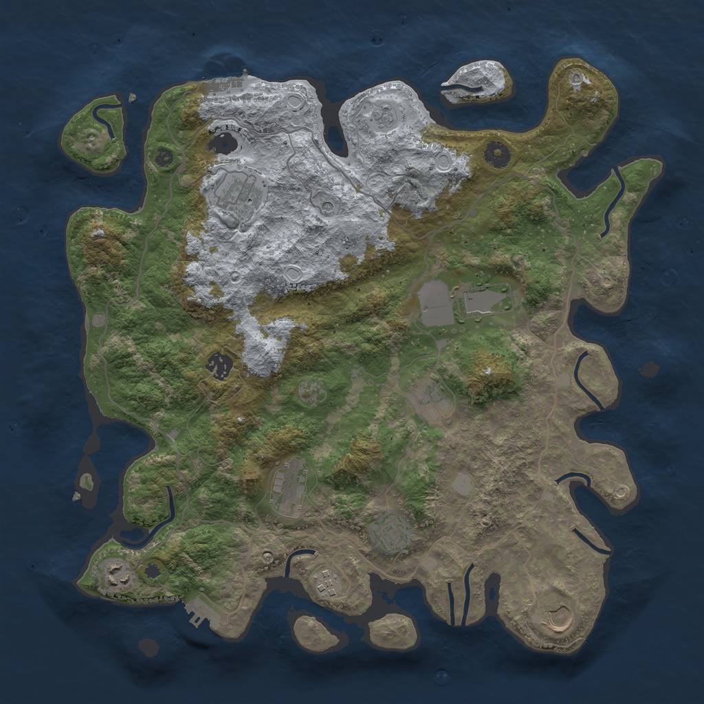 Rust Map: Procedural Map, Size: 4000, Seed: 254647, 16 Monuments