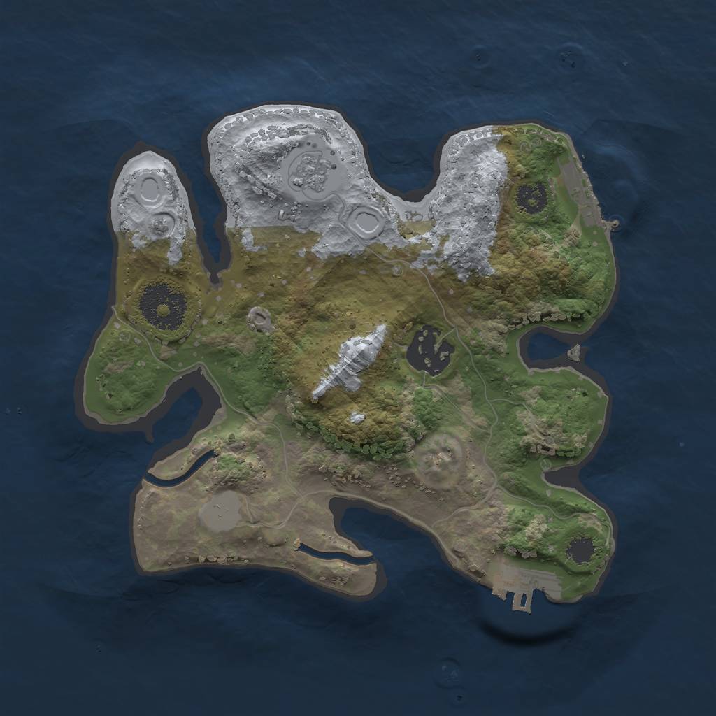 Rust Map: Procedural Map, Size: 2300, Seed: 2487900, 7 Monuments