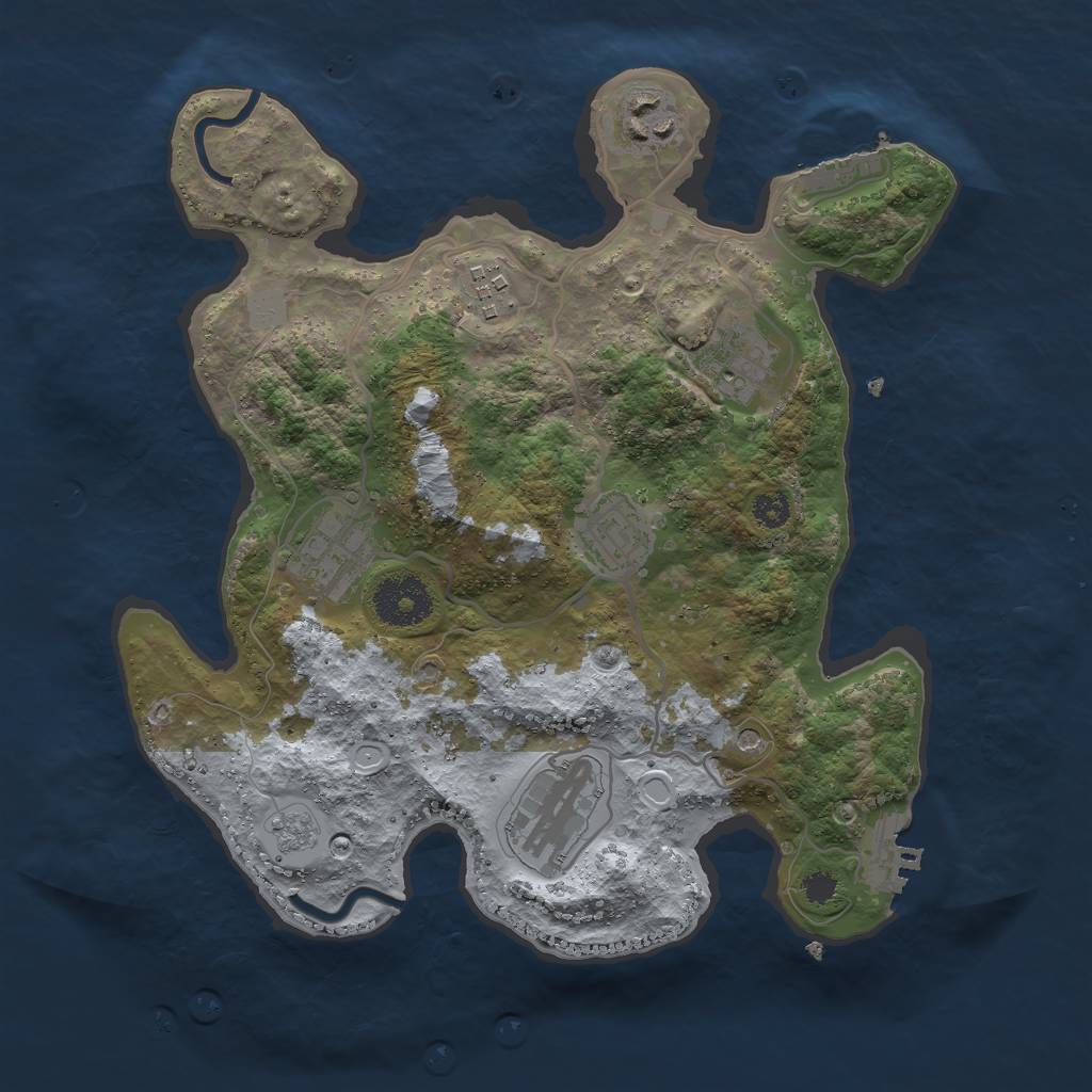 Rust Map: Procedural Map, Size: 3000, Seed: 264988247, 13 Monuments