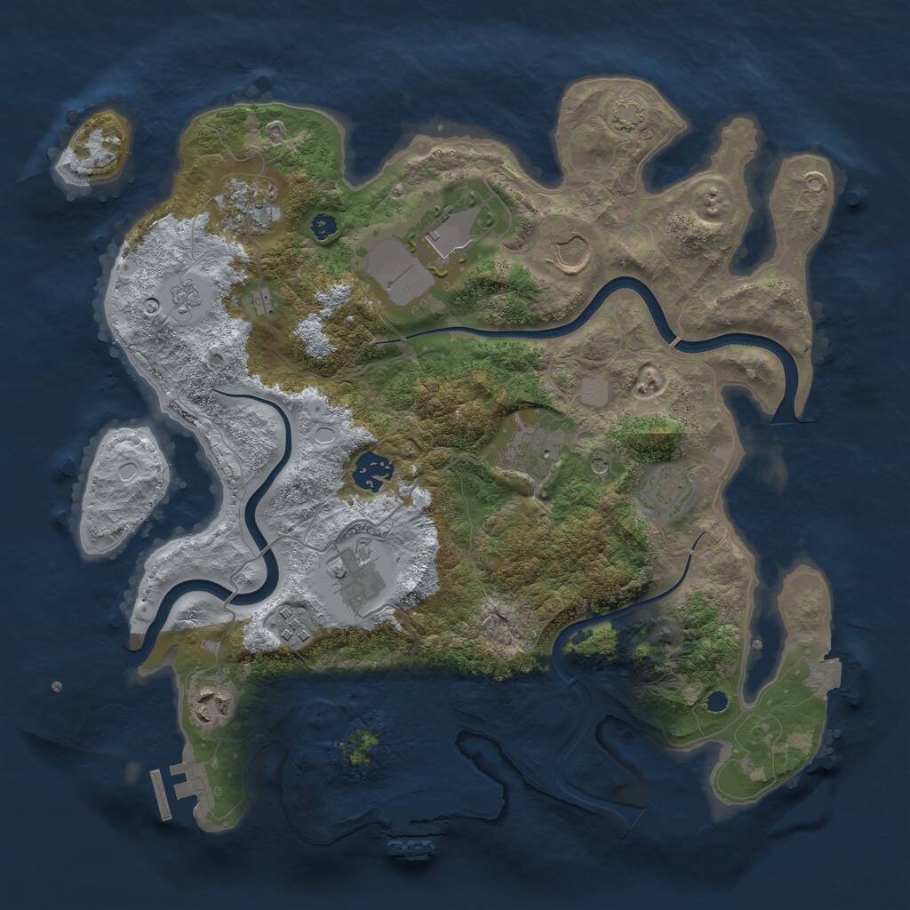 Rust Map: Procedural Map, Size: 3550, Seed: 193703, 15 Monuments