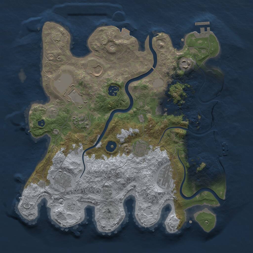 Rust Map: Procedural Map, Size: 3500, Seed: 6942068, 16 Monuments