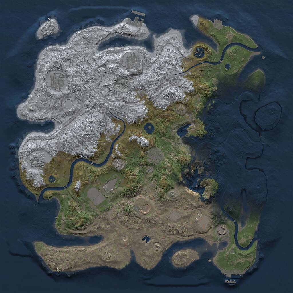 Rust Map: Procedural Map, Size: 4250, Seed: 935612899, 16 Monuments