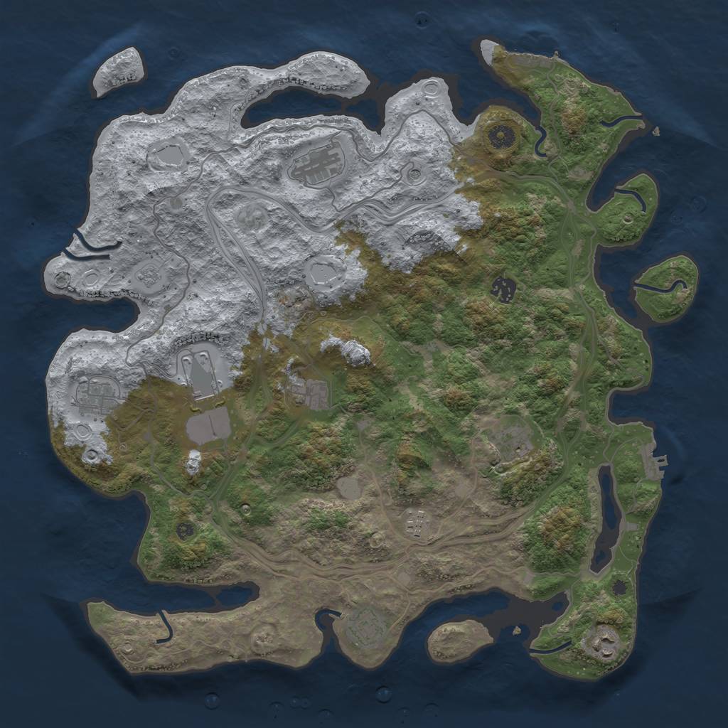 Rust Map: Procedural Map, Size: 4250, Seed: 935612899, 16 Monuments