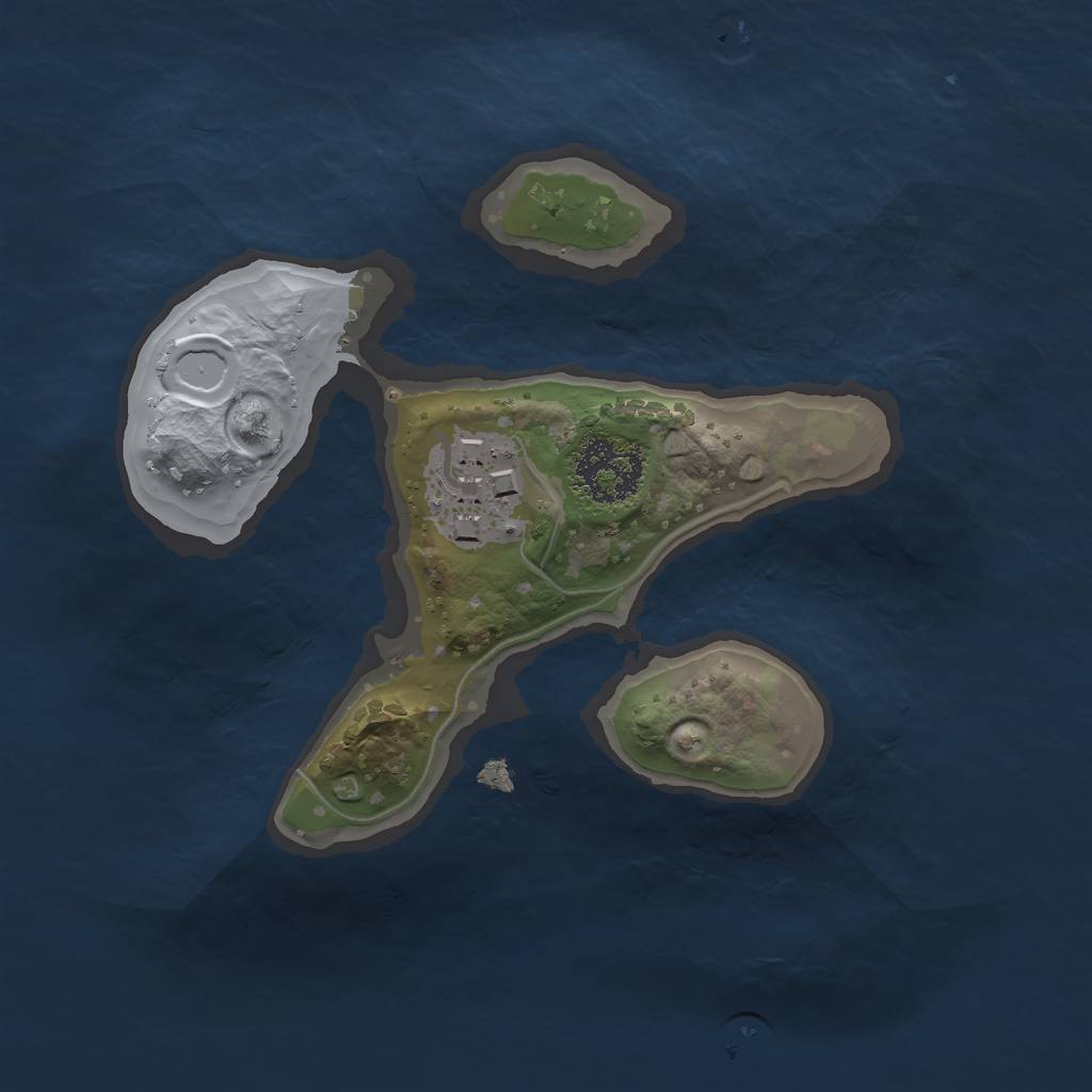 Rust Map: Procedural Map, Size: 1600, Seed: 32189502, 4 Monuments
