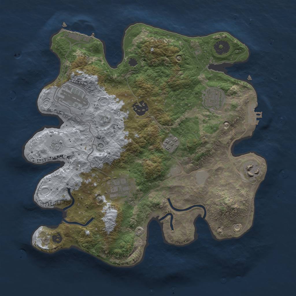 Rust Map: Procedural Map, Size: 3000, Seed: 1289796366, 13 Monuments