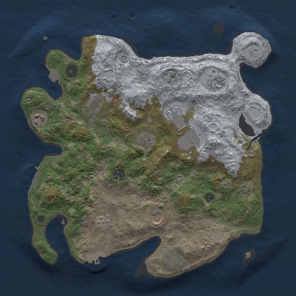 Rust Map: Procedural Map, Size: 3550, Seed: 655339, 17 Monuments