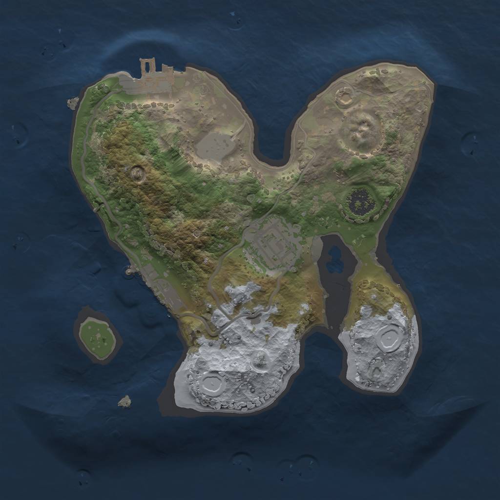 Rust Map: Procedural Map, Size: 2000, Seed: 50000, 6 Monuments
