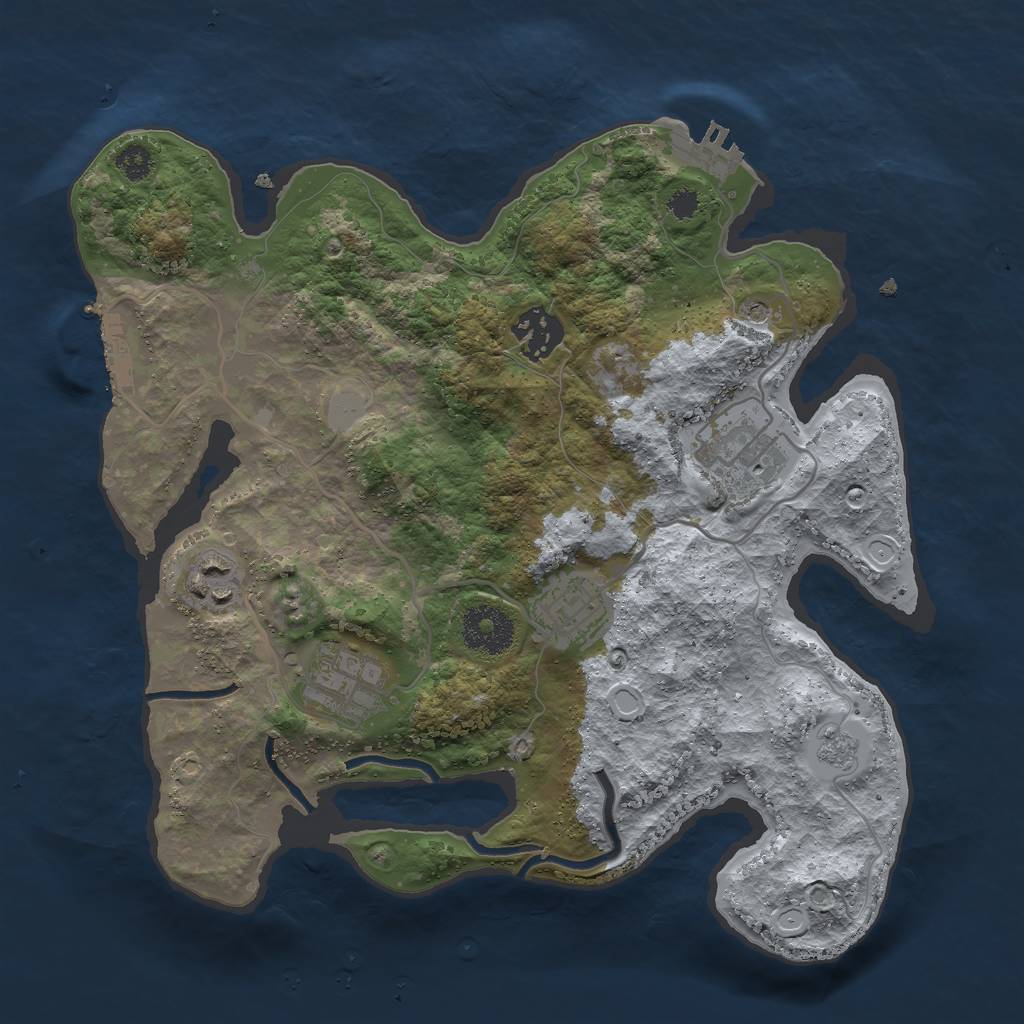Rust Map: Procedural Map, Size: 3000, Seed: 567604006, 12 Monuments