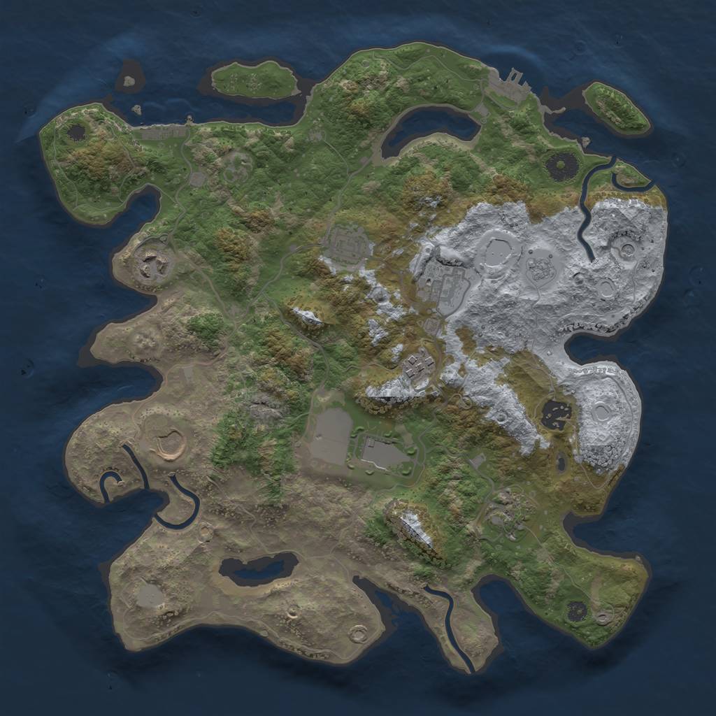 Rust Map: Procedural Map, Size: 3550, Seed: 796548, 15 Monuments