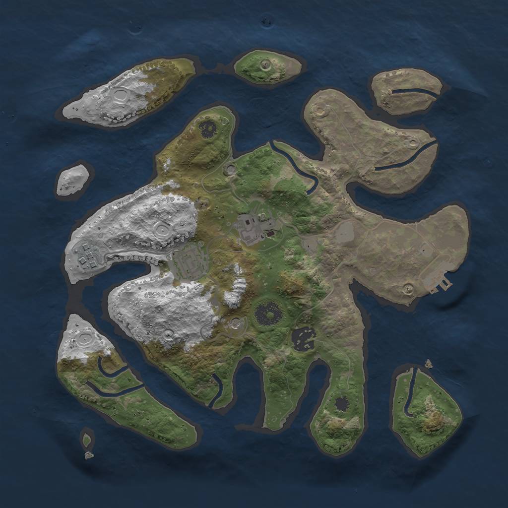 Rust Map: Procedural Map, Size: 3000, Seed: 1991235, 11 Monuments