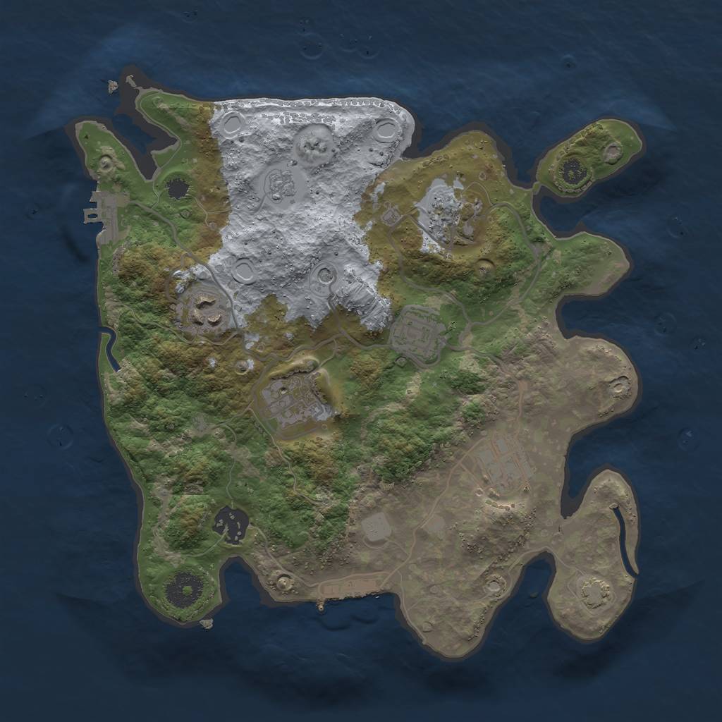 Rust Map: Procedural Map, Size: 3000, Seed: 885803742, 14 Monuments