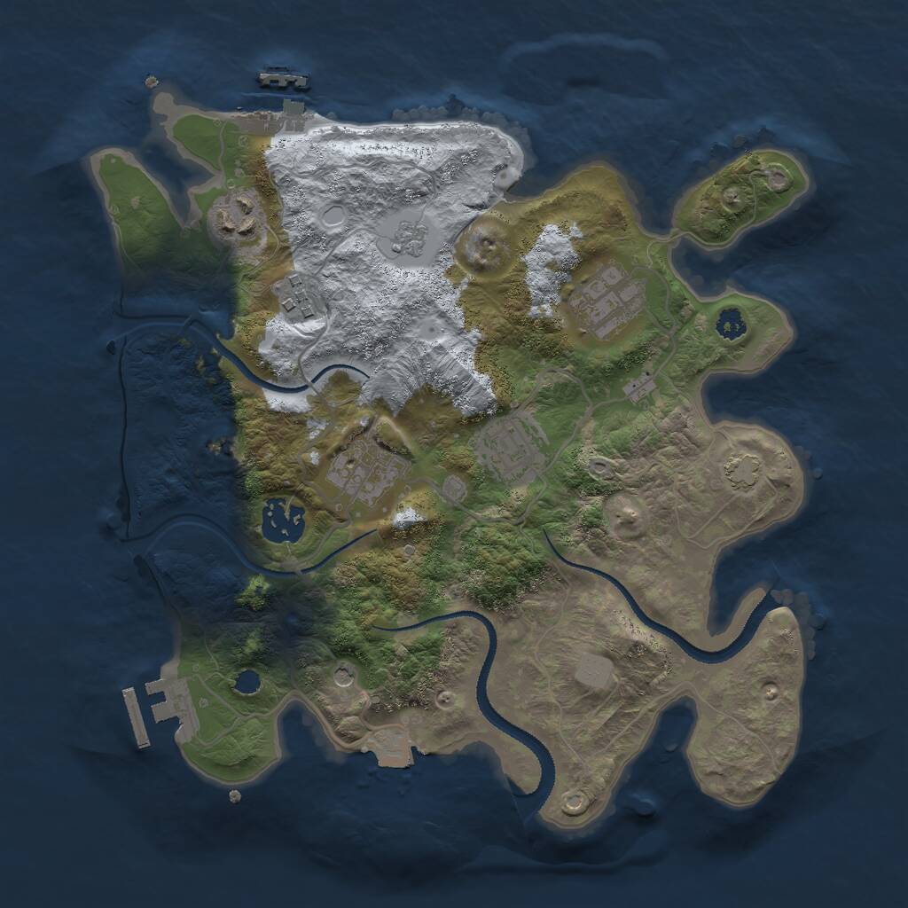 Rust Map: Procedural Map, Size: 3000, Seed: 885803742, 12 Monuments