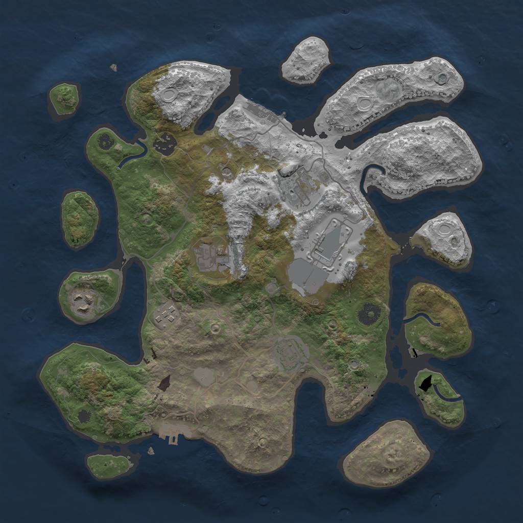Rust Map: Procedural Map, Size: 3550, Seed: 51536, 15 Monuments