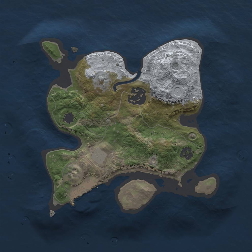 Rust Map: Procedural Map, Size: 2041, Seed: 13825, 5 Monuments