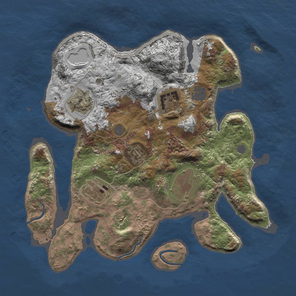 Rust Map: Procedural Map, Size: 3000, Seed: 22, 10 Monuments