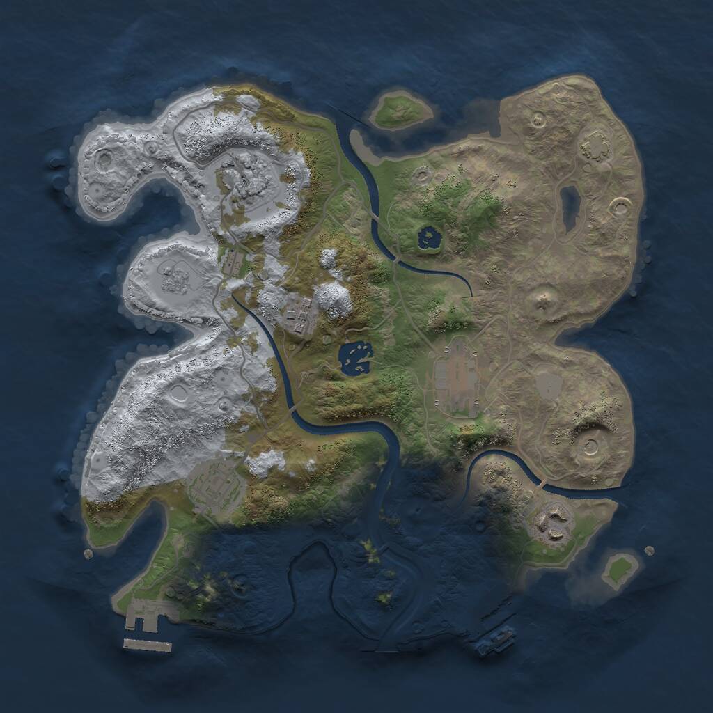 Rust Map: Procedural Map, Size: 3000, Seed: 1049385324, 12 Monuments