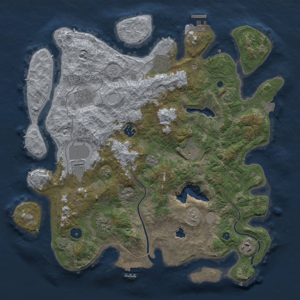 Rust Map: Procedural Map, Size: 4000, Seed: 52088339, 14 Monuments