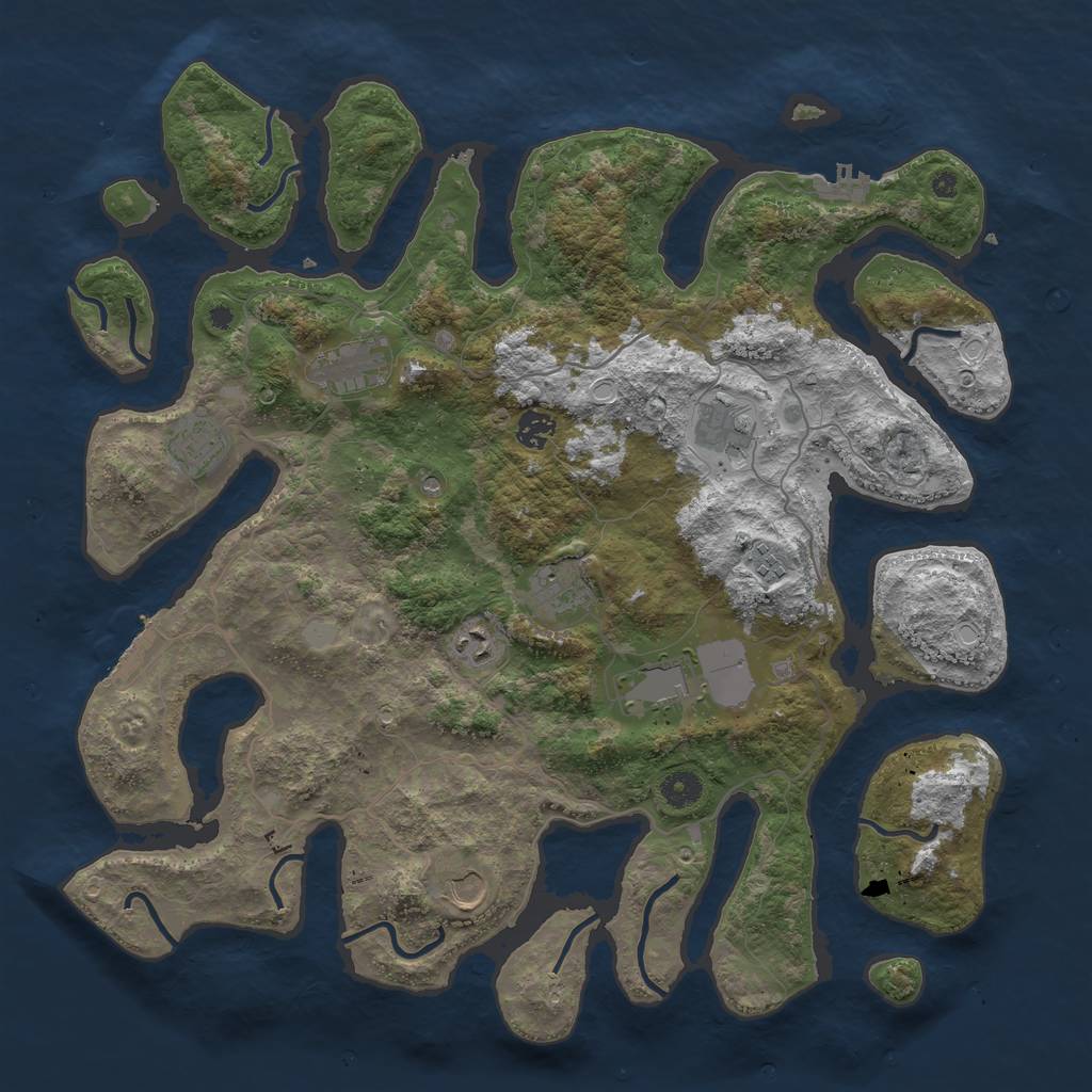 Rust Map: Procedural Map, Size: 4250, Seed: 1136552400, 17 Monuments