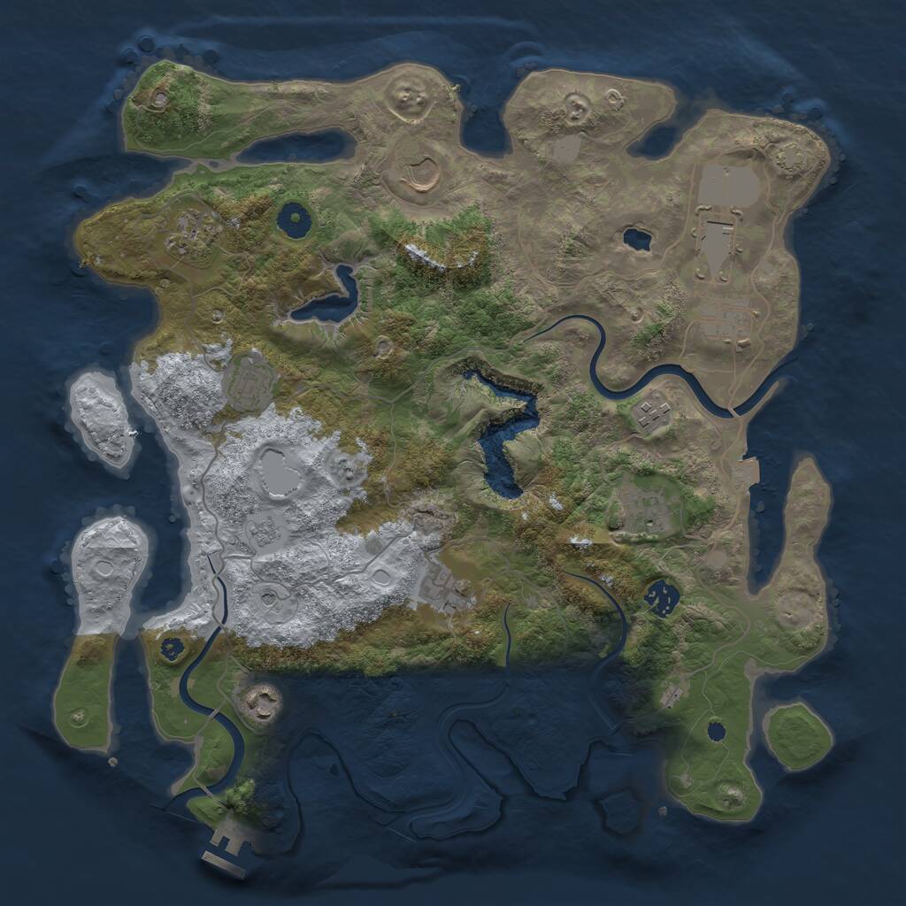 Rust Map: Procedural Map, Size: 4000, Seed: 927943, 15 Monuments