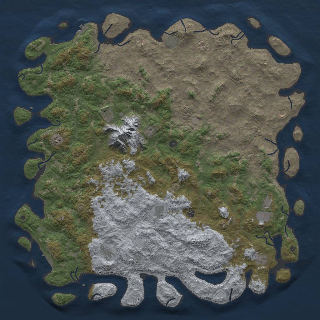 Rust Map: Procedural Map, Size: 6000, Seed: 79689789, 18 Monuments