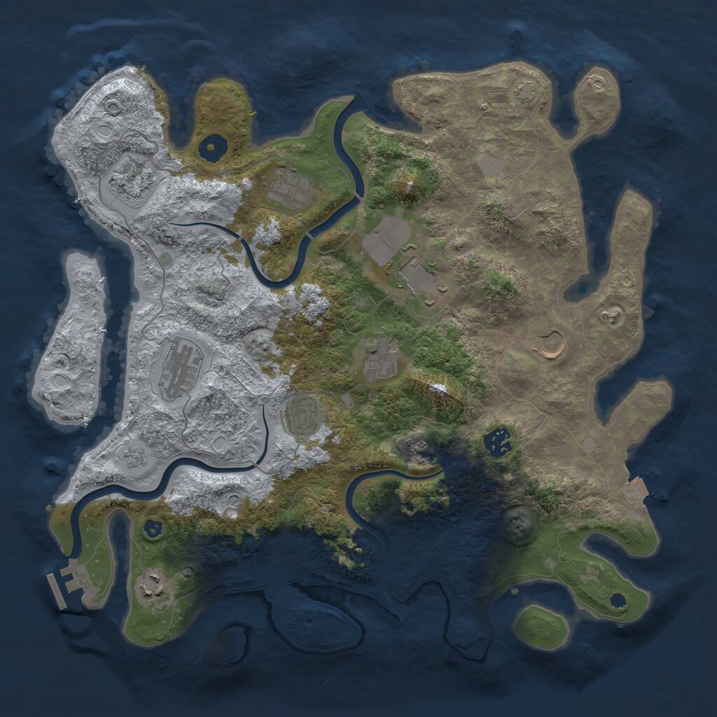 Rust Map: Procedural Map, Size: 3850, Seed: 887884904, 15 Monuments