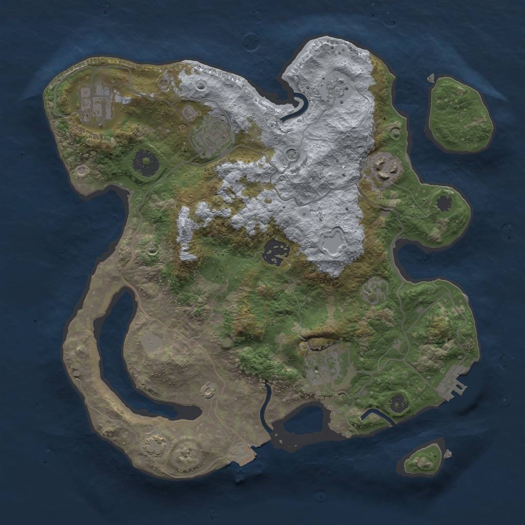 Rust Map: Procedural Map, Size: 3000, Seed: 778289632, 12 Monuments