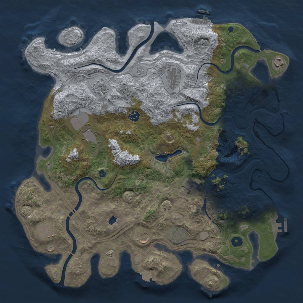 Rust Map: Procedural Map, Size: 4250, Seed: 30072, 16 Monuments