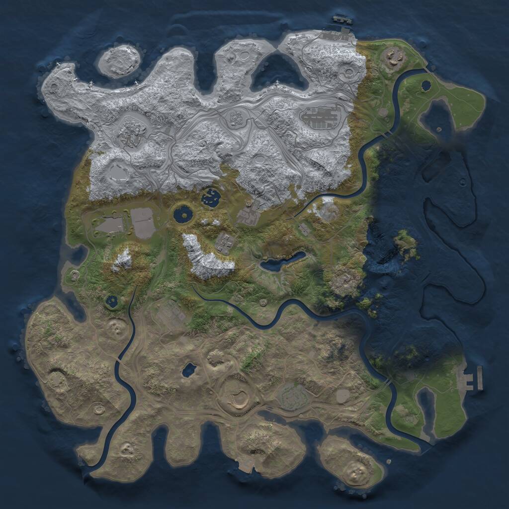 Rust Map: Procedural Map, Size: 4250, Seed: 30072, 16 Monuments