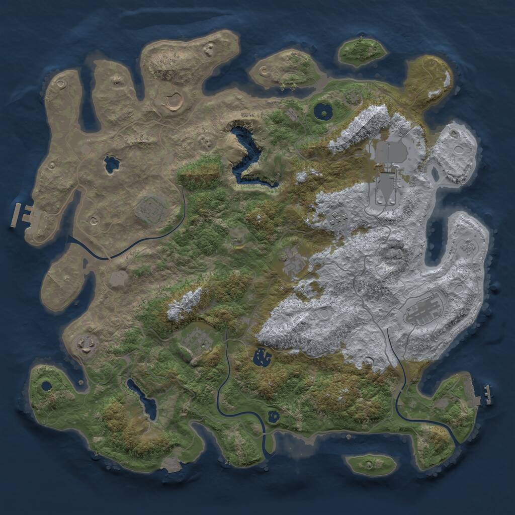 Rust Map: Procedural Map, Size: 4200, Seed: 50500, 15 Monuments