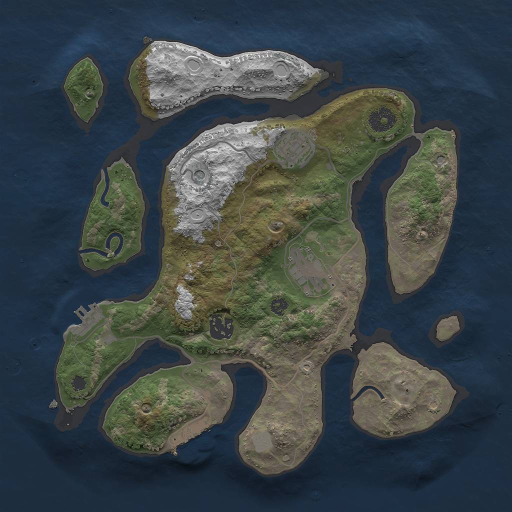 Rust Map: Procedural Map, Size: 3000, Seed: 13987, 11 Monuments
