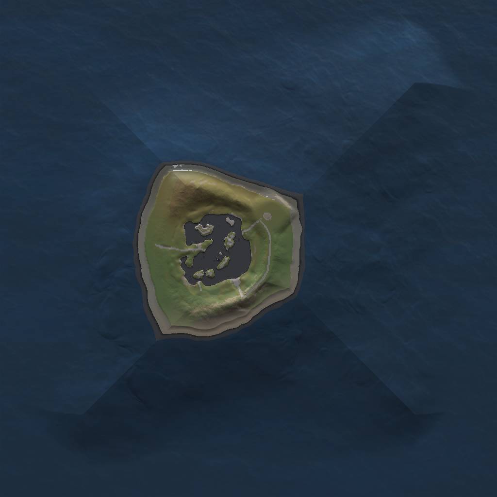 Rust Map: Barren, Size: 1000, Seed: 1, 3 Monuments